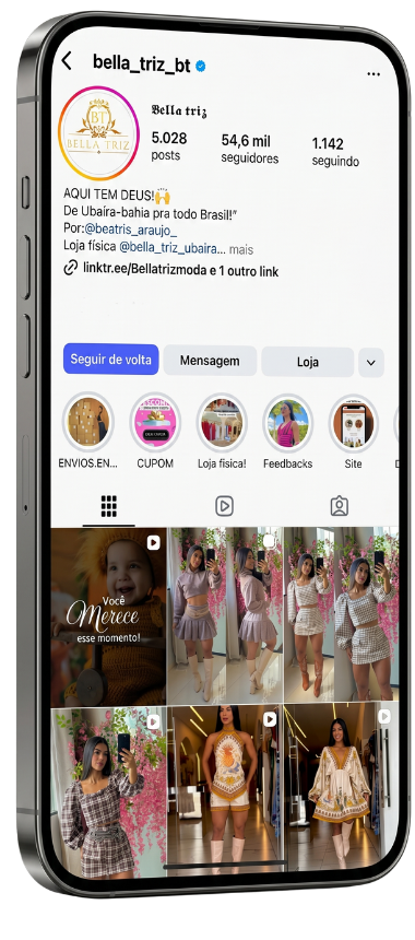 Instagram BellaTriz no celular