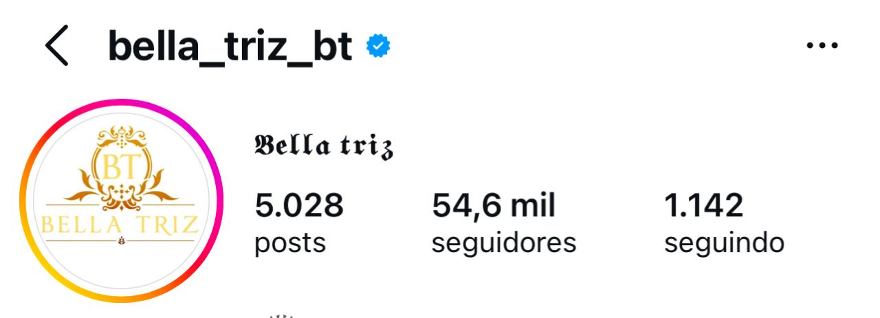 54,6 mil seguidores BellaTriz Instagram
